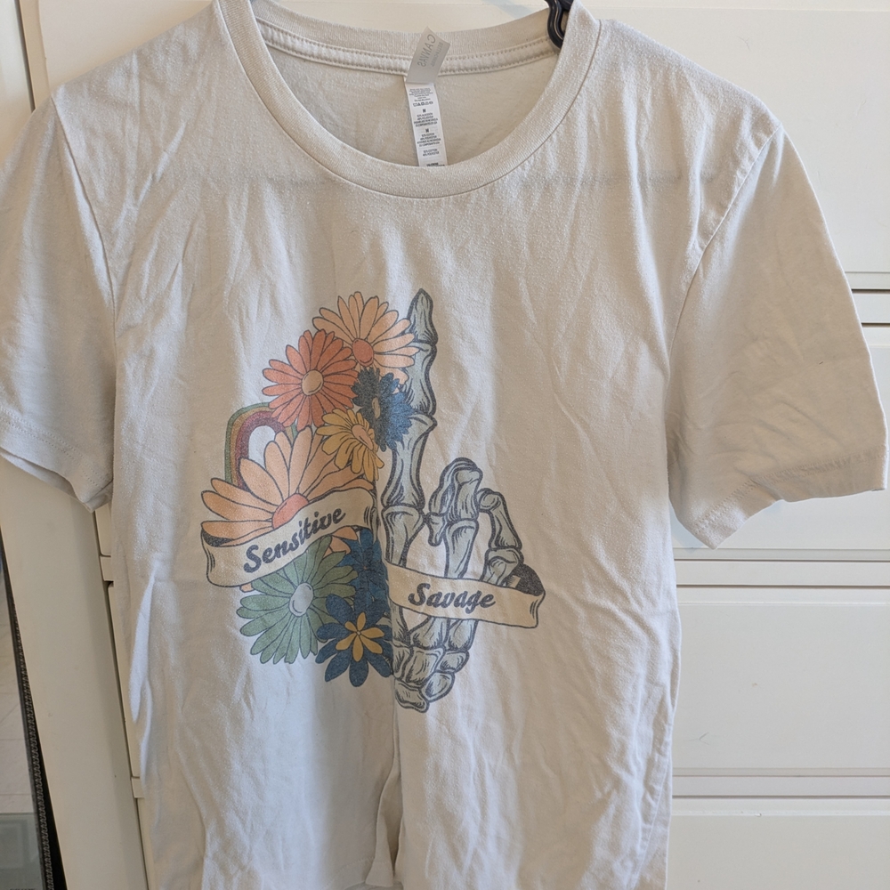 Sensitive Savage Kids Graphic Tee - White